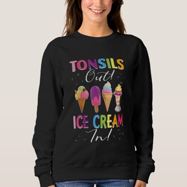 Tonsil Tonsille Eiscreme in Tonsillectomie Sweatshirt (Vorderseite)