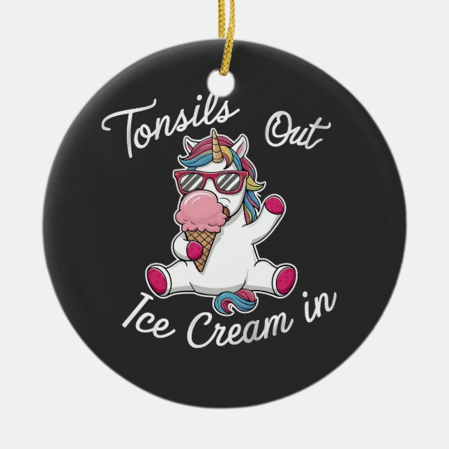 Tonsille aus Eiscreme im Einhorn Magisch Keramik Ornament (Vorne)