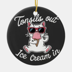 Tonsille aus Eiscreme im felinen Katzenkätzchen Ge Keramik Ornament