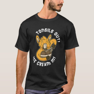 Tonsille aus Eiscreme in Llama Eating Ice Creme T-Shirt