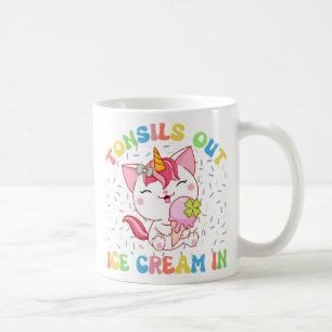 Tonsille draußen, Eiscreme rein Unicorn Cat Kaffeetasse