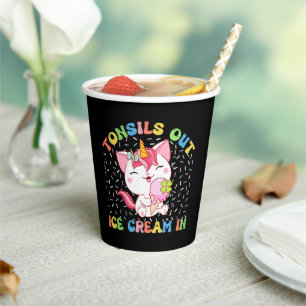Tonsille draußen, Eiscreme rein Unicorn Cat Pappbecher