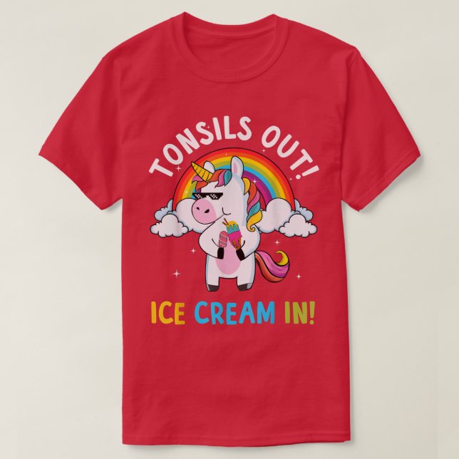 Tonsillectomie Operation Tonsille Eiscreme im T-Shirt (Design vorne)