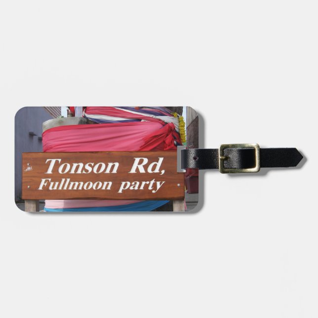 Tonson Rd. Fullmoon Party, Koh Phangan, Thailand Gepäckanhänger (Vorderseite horizontal)