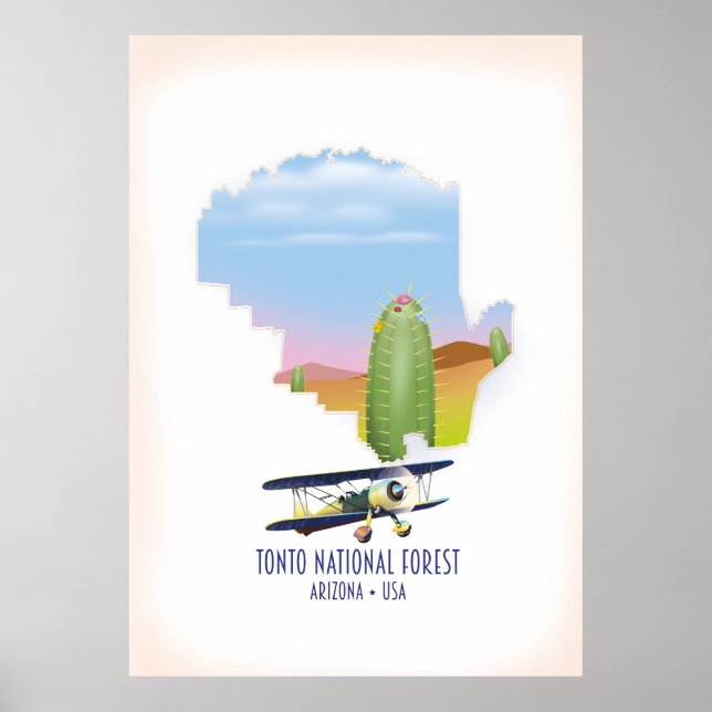 Tonto National forest Arizona USA Karte Poster (Vorne)
