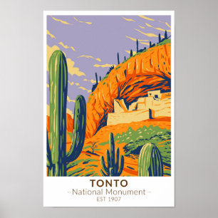 Tonto Nationales Monument Arizona Vintag Poster