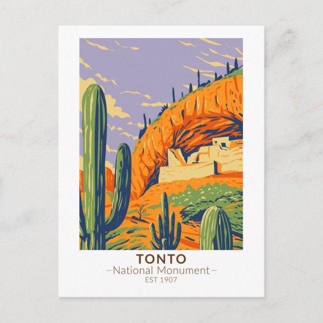 Tonto Nationales Monument Arizona Vintag Postkarte (Vorderseite)