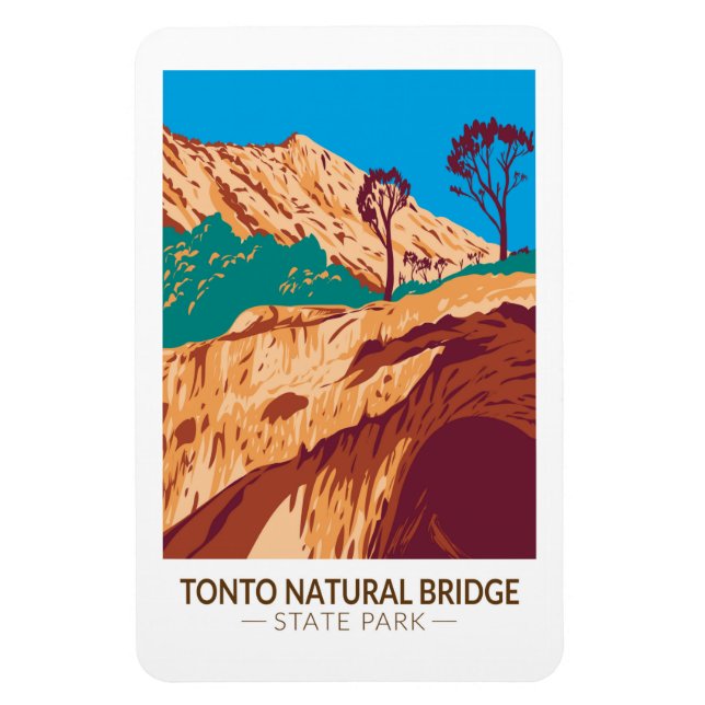 Tonto Natural Bridge Staat Park Arizona Vintag Magnet (Vertikal)