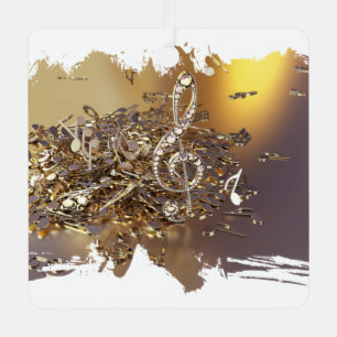 Tontreppenkleckse und Noten Ornament Aus Metall