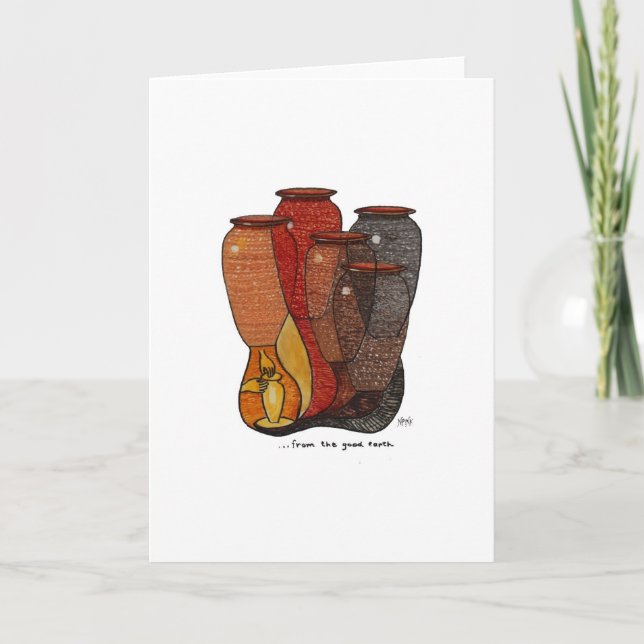 Tonwaren-Keramikkunstanerkennungs-Grußkarte Karte (Vorderseite)