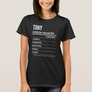 Tony Serving Size Nutrition Label Calories T-Shirt