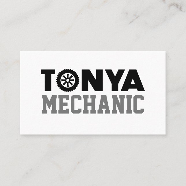Tonya Mechanic Business Card Visitenkarte (Vorderseite)
