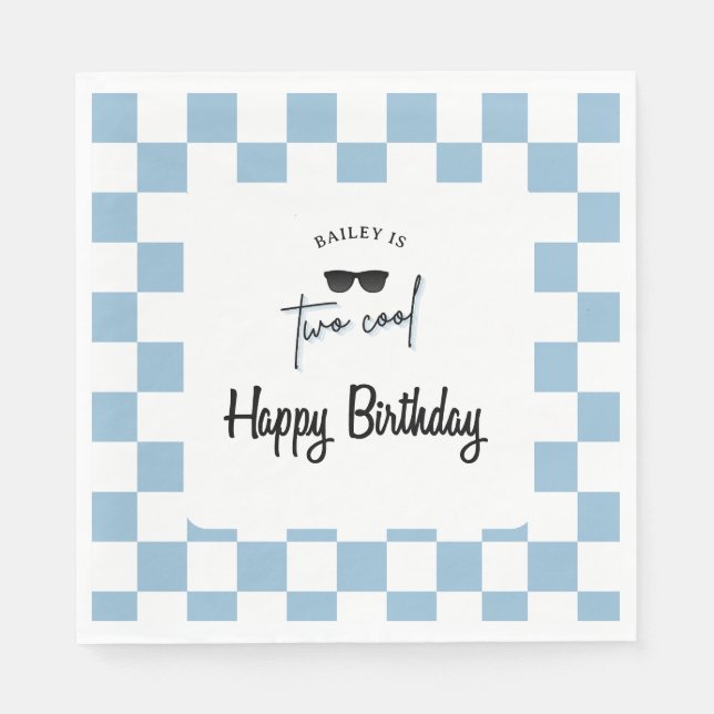 Too Cool 2. Geburtstag  Serviette (Vorderseite)