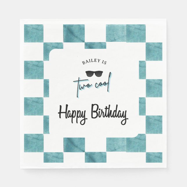Too Cool 2. Geburtstag  Serviette (Vorderseite)