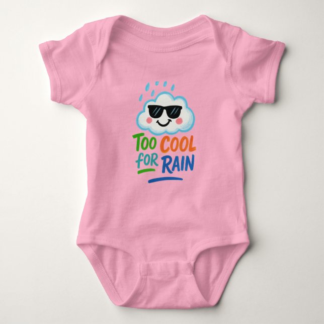 Too Cool for Rain | Cute Cloud Baby Bodysuit Strampler (Vorderseite)