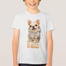 Too Cute to Be Serious – Funny French Bulldog  Tri-Blend Shirt