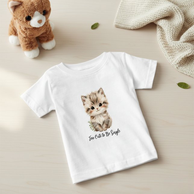 Too Cute To Be Single" Adorable Kitten T-Shirt (Von Creator hochgeladen)