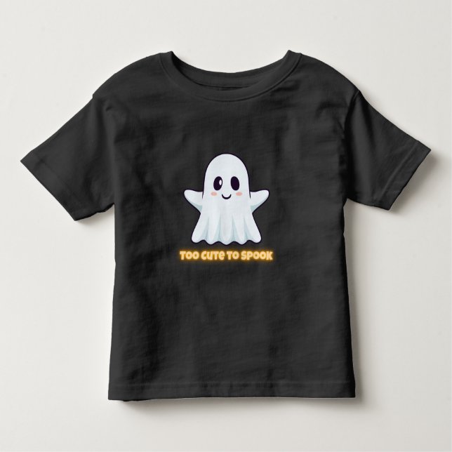 Too Cute To Spook – Adorable Kawaii Ghost Hallowee Kleinkind T-shirt (Vorderseite)
