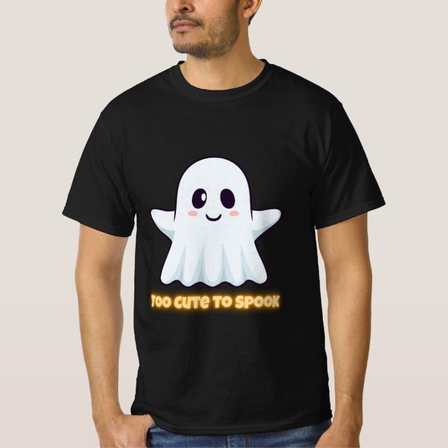 Too Cute To Spook – Adorable Kawaii Ghost Hallowee T-Shirt (Vorderseite)