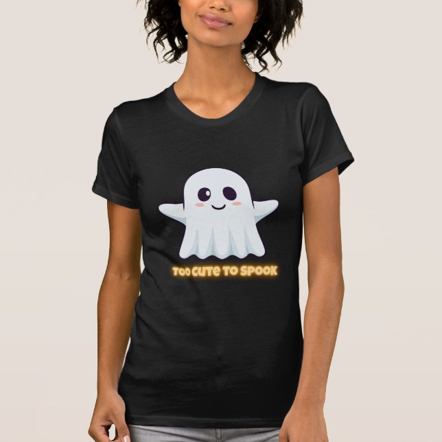 Too Cute To Spook – Adorable Kawaii Ghost Hallowee T-Shirt (Vorderseite)