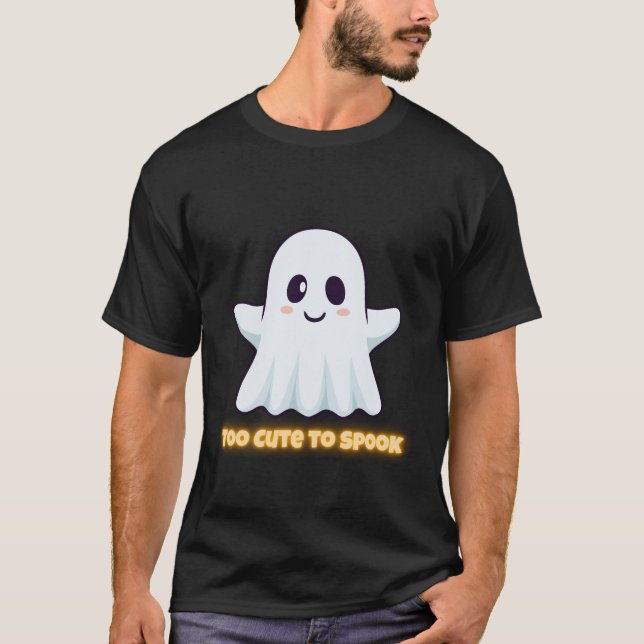 Too Cute To Spook – Adorable Kawaii Ghost Hallowee T-Shirt (Vorderseite)