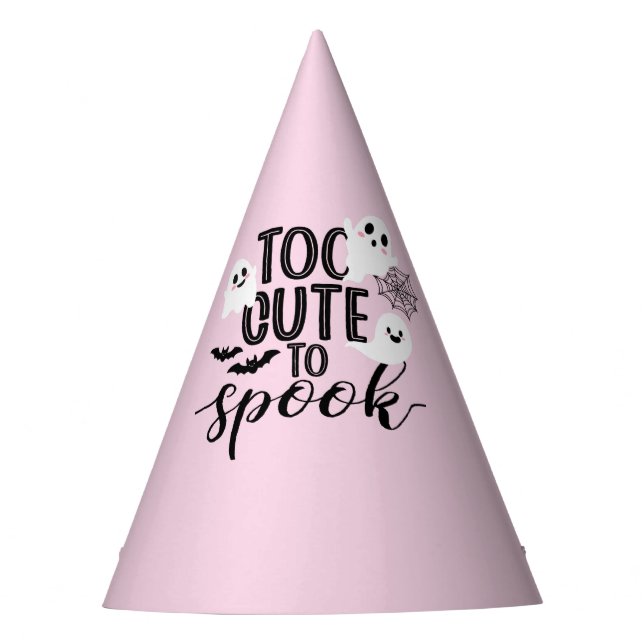 Too Cute to Spook Cute Ghost Pink Halloween Partyhütchen (Vorderseite)