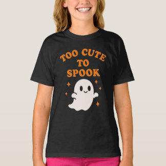 Too Cute To Spook - Funny Halloween Ghost Girl's  T-Shirt