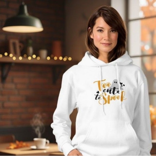 Too Cute To Spook Ghost Halloween Funny Hoodie (Von Creator hochgeladen)