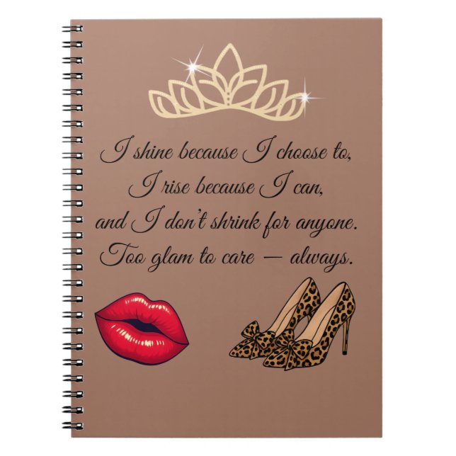 Too Glam To Care – Chic Quote  Notizblock (Vorderseite)