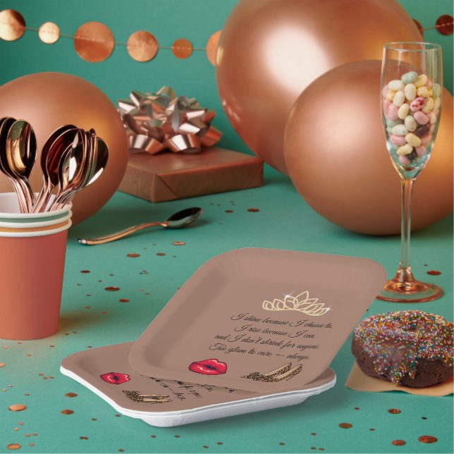 Too Glam To Care – Chic Quote  Pappteller (Multi)