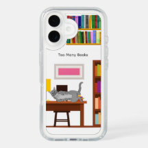 Too Many Books Cat Speck Case