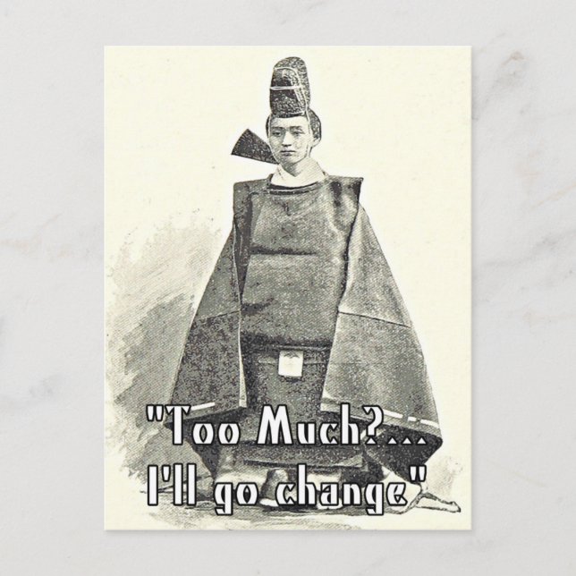 Too Much I'll Change. Funny Fashion Greetings Card Postkarte (Vorderseite)