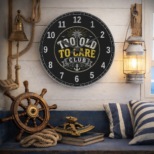 Too Old to Care Club Mein Ist-Egal-ist-Kaputt-Desi Große Wanduhr