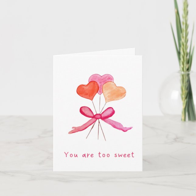 Too Sweet Valentine's Day Card Dankeskarte (Vorderseite)
