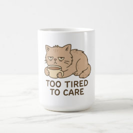 Too Tired to Care – Funny Grumpy Cat Coffee Design Kaffeetasse