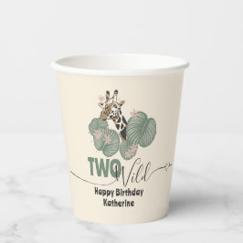 Too Wild Tropical Greenery Giraffe Animal Birthday Pappbecher