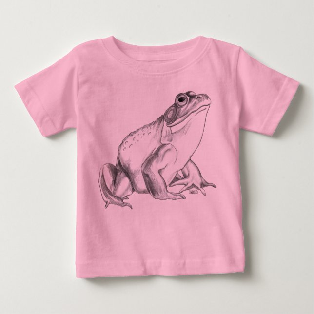 Toodler Frog T - Shirt Bullfrog Art Baby Frog T-sh (Vorderseite)