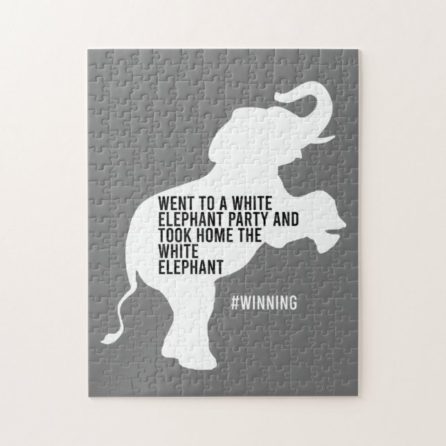 Took Zuhause White Elephant Funny Puzzle (Vertikal)