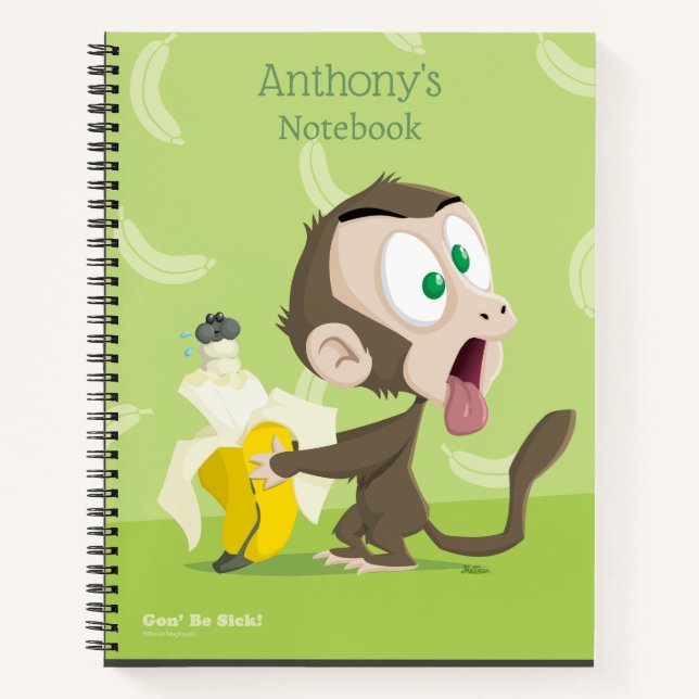 Tooky Monkey mit BananenNotebook Notizbuch (Vorderseite)