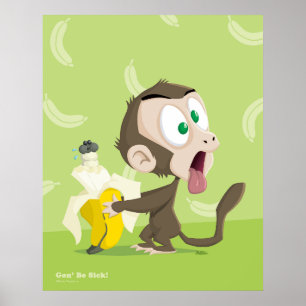 Tooky Monkey mit Bananenposter Poster
