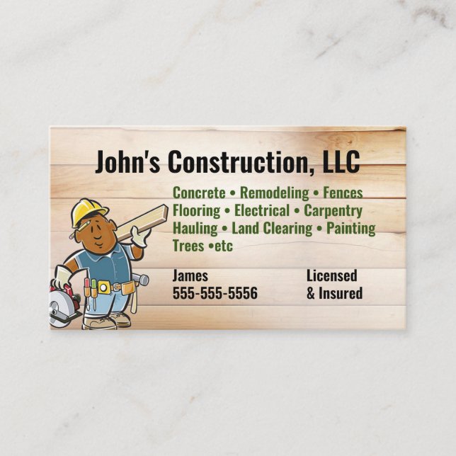 Tool für Bauunternehmen - Visitenkarte (Vorderseite)