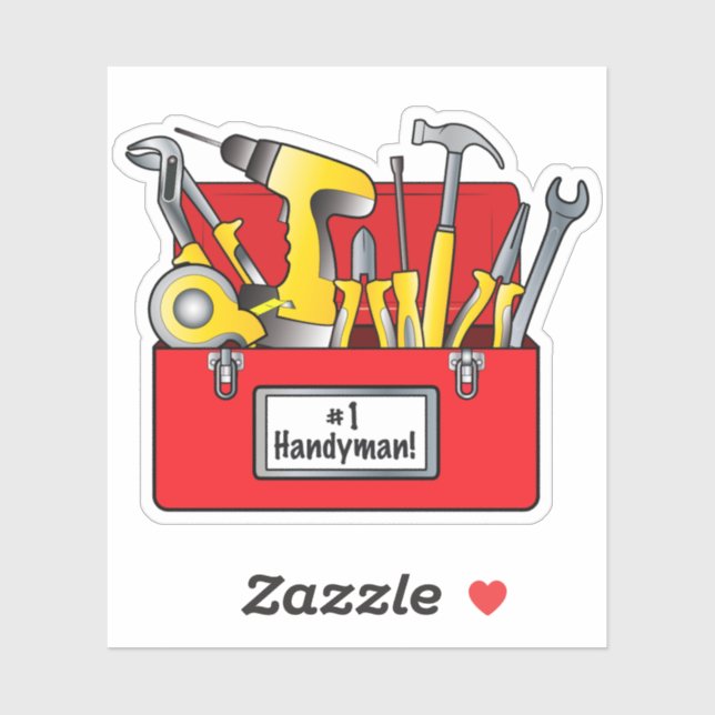 Toolbox: Nummer Eins Handyman! Aufkleber (Blatt)