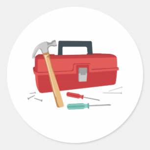Toolbox und Tools Runder Aufkleber