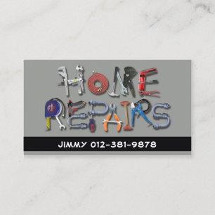 Tools Alphabet Zuhause Reparatur Graue Visitenkart Visitenkarte