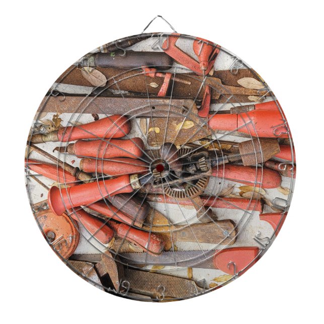 Tools Antiquitätenwerkzeug Rustikal Roter Mann Dartscheibe (vorne)