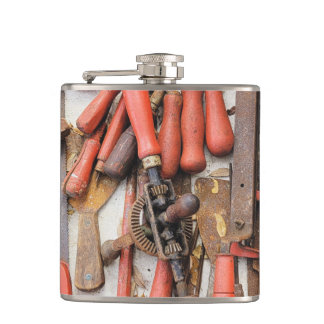 Tools Antiquitätenwerkzeug Rustikal Roter Mann Flachmann