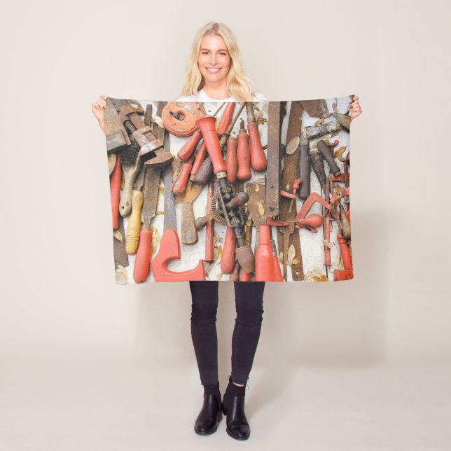 Tools Antiquitätenwerkzeug Rustikal Roter Mann Fleecedecke (Beispiel)