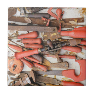 Tools Antiquitätenwerkzeug Rustikal Roter Mann Fliese