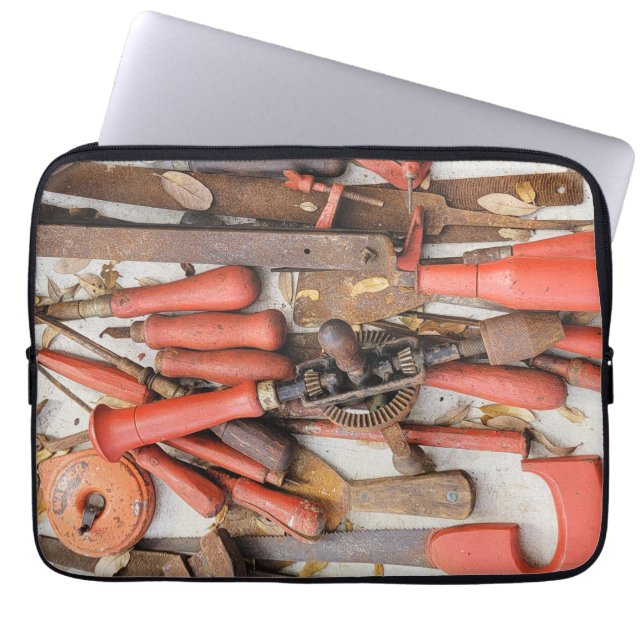 Tools Antiquitätenwerkzeug Rustikal Roter Mann Laptopschutzhülle (Vorderseite)