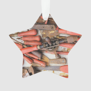 Tools Antiquitätenwerkzeug Rustikal Roter Mann Ornament